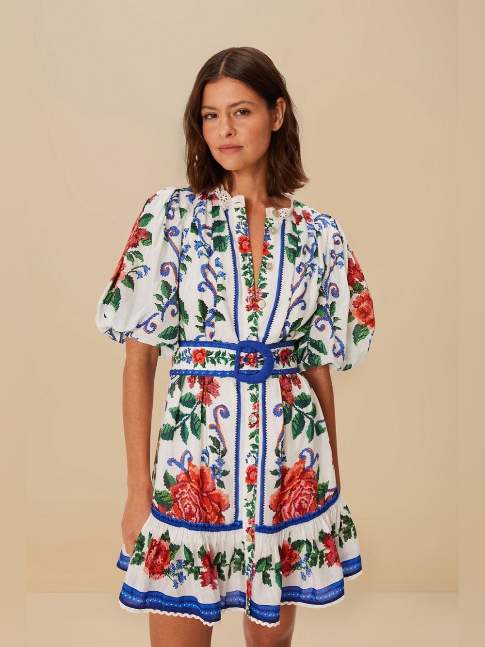 Farm Rio: Off-White Flower Tapestry Mini
Dress - Picture 5 of 13